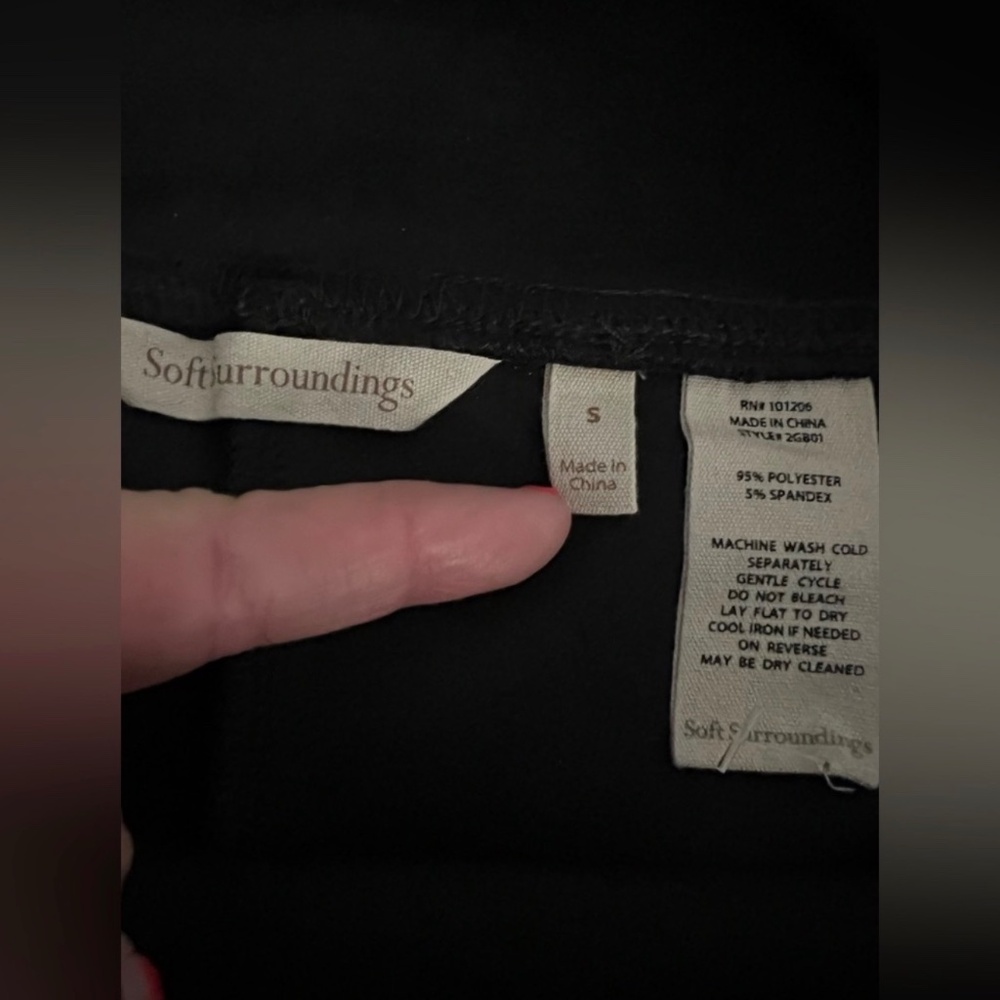 Soft‎ Surroundings Neutral Cozy Faux Suede Pull-On Minimalist Black Leggings S - Picture 8 of 10